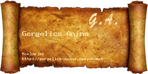 Gergelics Anina névjegykártya
